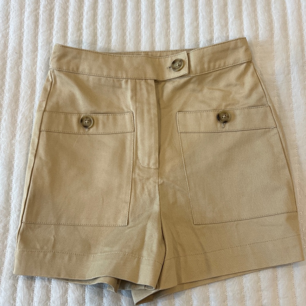 English Factory Cotton button high waist shorts